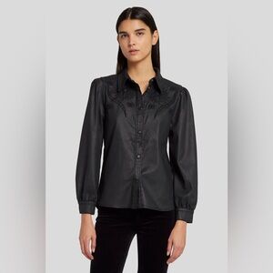 7 FOR ALL MANKIND PUFF SLEEVE EYELET TOP